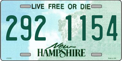 NH license plate 2921154