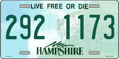NH license plate 2921173