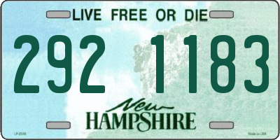 NH license plate 2921183