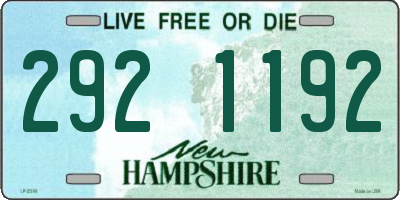 NH license plate 2921192