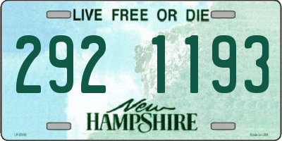 NH license plate 2921193