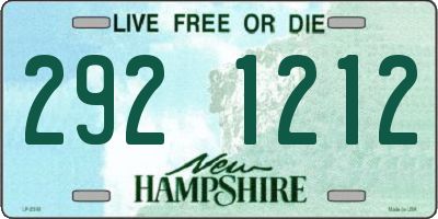 NH license plate 2921212