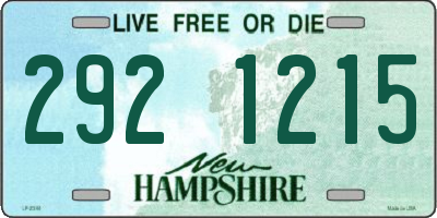 NH license plate 2921215