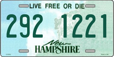 NH license plate 2921221