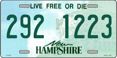 NH license plate 2921223