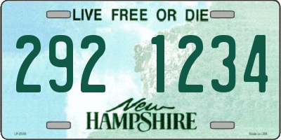NH license plate 2921234