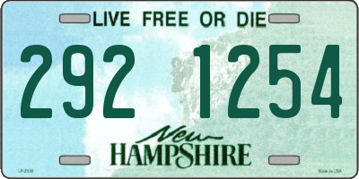 NH license plate 2921254