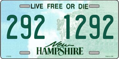 NH license plate 2921292