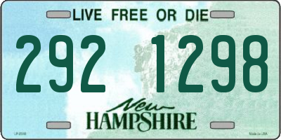 NH license plate 2921298