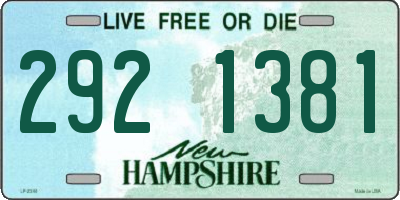 NH license plate 2921381