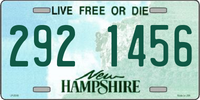 NH license plate 2921456