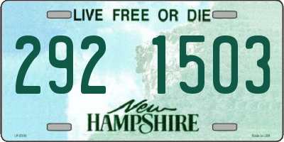 NH license plate 2921503