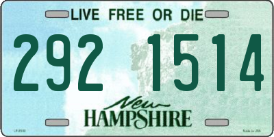 NH license plate 2921514