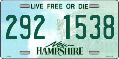 NH license plate 2921538