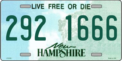 NH license plate 2921666