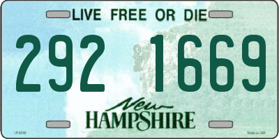 NH license plate 2921669