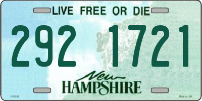 NH license plate 2921721