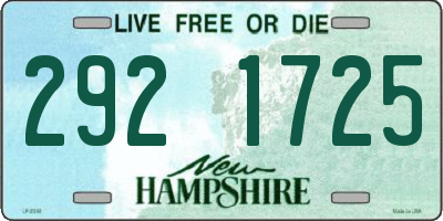 NH license plate 2921725