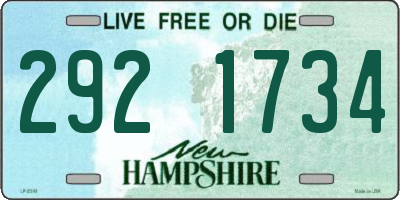NH license plate 2921734