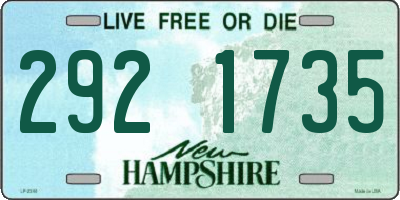 NH license plate 2921735