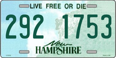 NH license plate 2921753