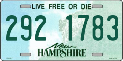 NH license plate 2921783