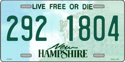 NH license plate 2921804