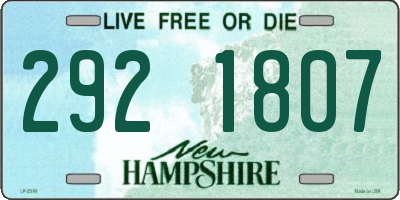 NH license plate 2921807