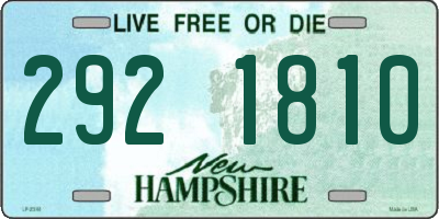NH license plate 2921810