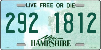 NH license plate 2921812