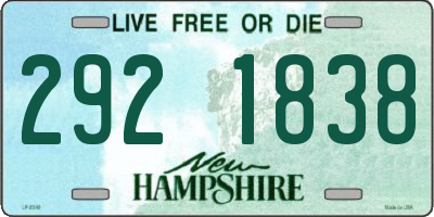 NH license plate 2921838