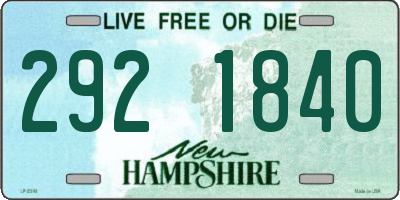 NH license plate 2921840