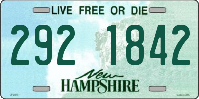 NH license plate 2921842