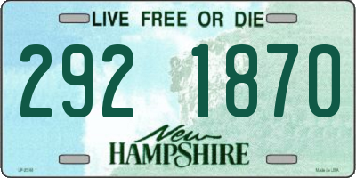 NH license plate 2921870