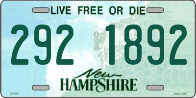 NH license plate 2921892