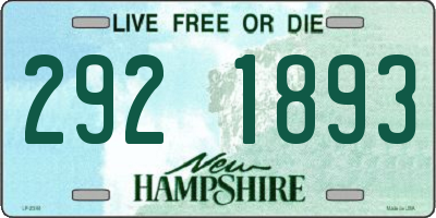 NH license plate 2921893