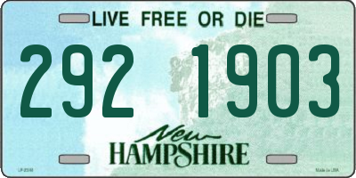 NH license plate 2921903