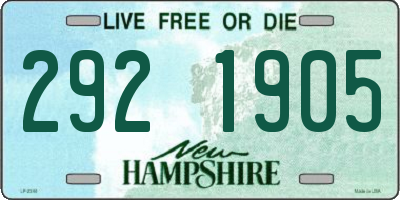 NH license plate 2921905