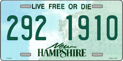 NH license plate 2921910