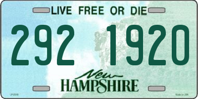NH license plate 2921920