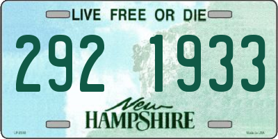 NH license plate 2921933