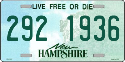 NH license plate 2921936