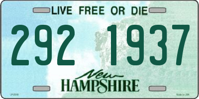 NH license plate 2921937