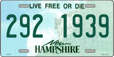 NH license plate 2921939