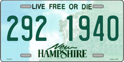 NH license plate 2921940