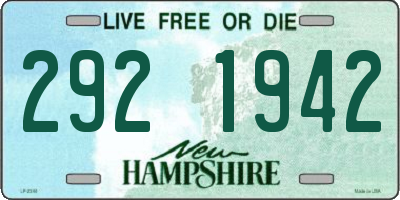 NH license plate 2921942