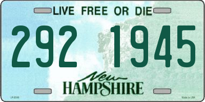 NH license plate 2921945