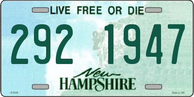 NH license plate 2921947