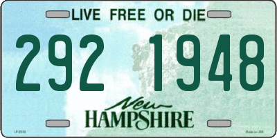 NH license plate 2921948
