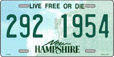 NH license plate 2921954